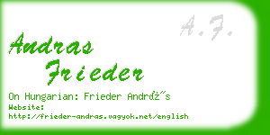 andras frieder business card